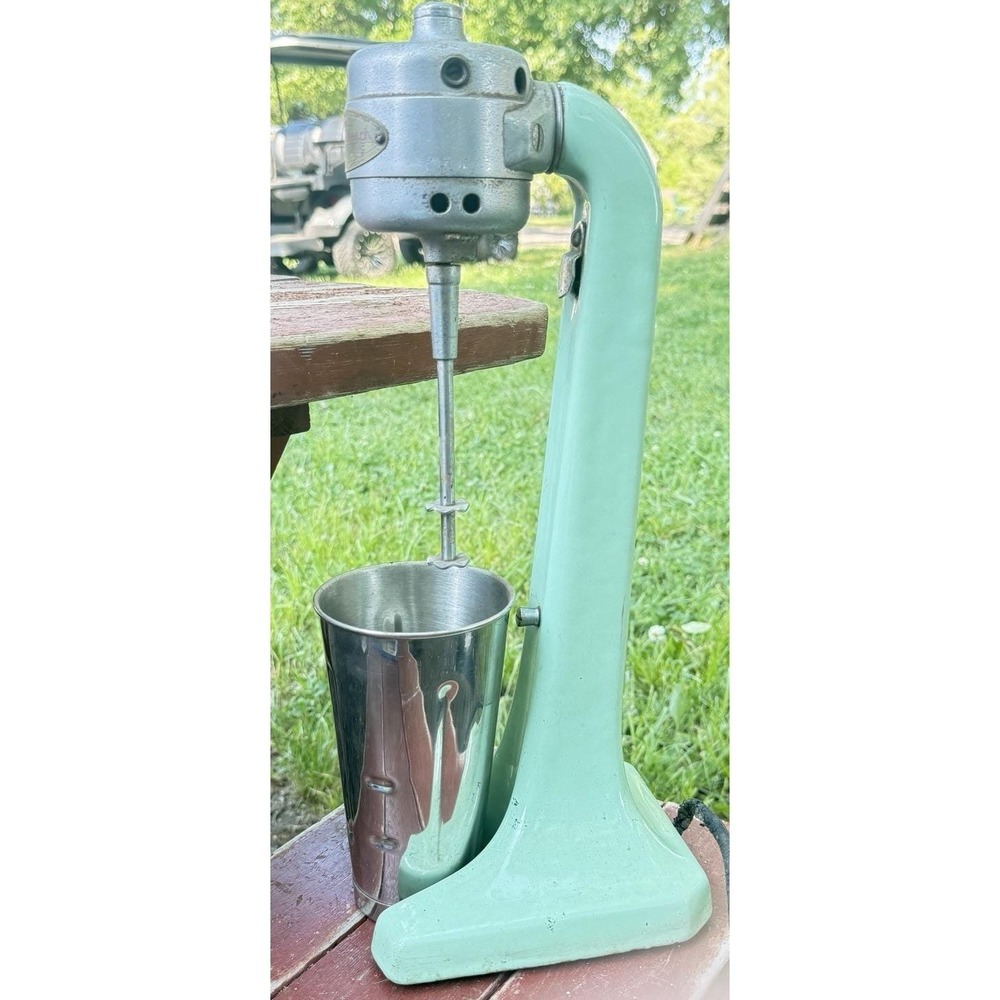 Vintage Hamilton Beach Model 30 Milk Shake Mixer Green Malt Blender for Repair